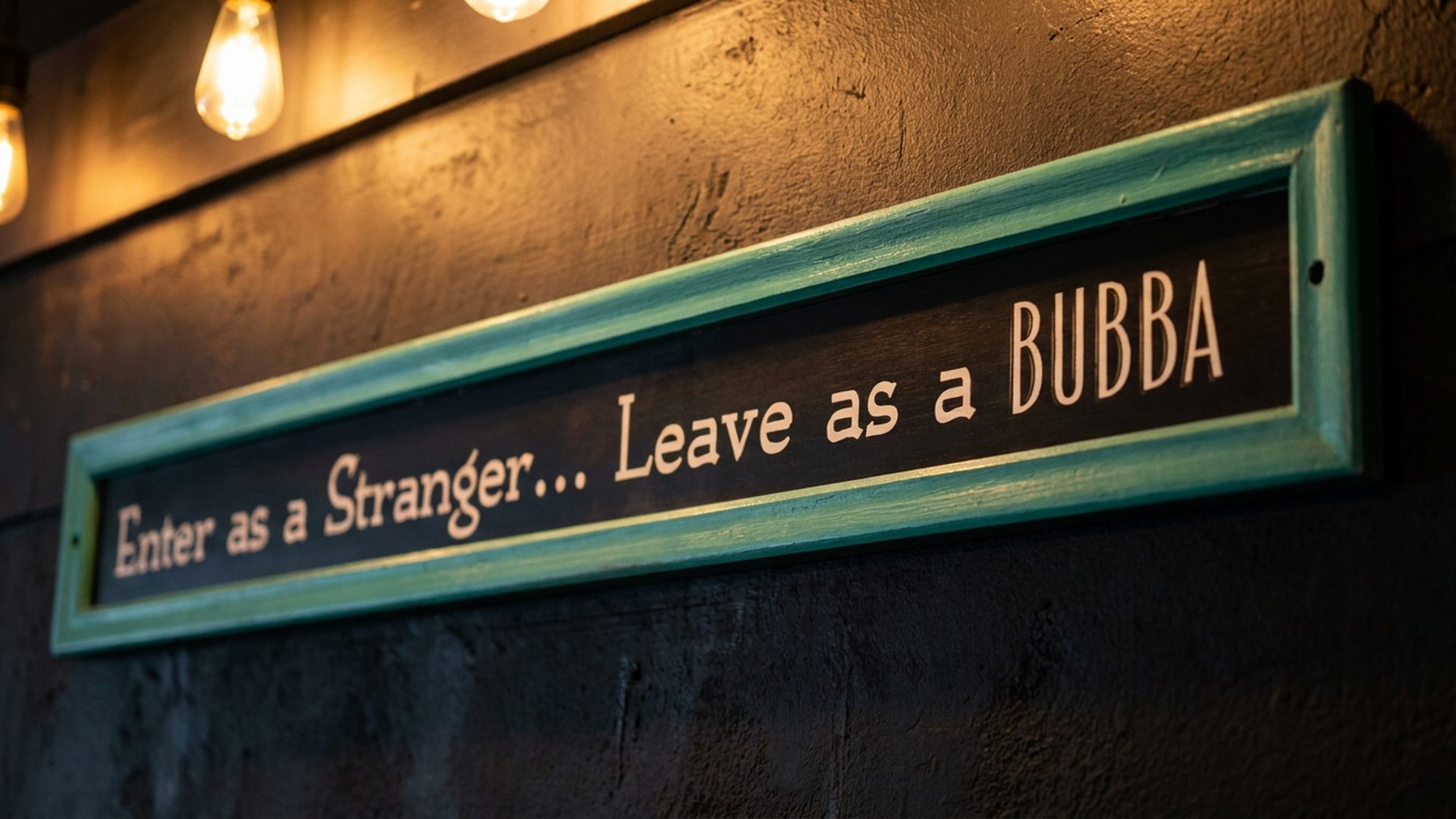 Enter a stranger, leave a Bubba